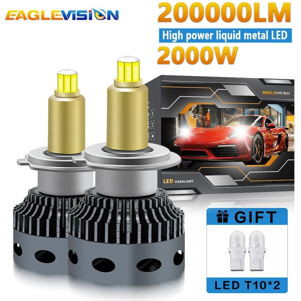EAGLEVISIONE H7 360 1500000 LM Ha Condotto Le Fari Lampadine1800W Proiettore LED Automotive Canbus 12v 24v H7 H11 H1 9005 9006 per Lampada Auto