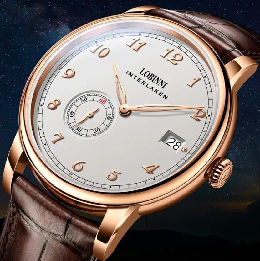 Lobinni Orologio automatico da uomo 40MM Orologio da polso meccanico 50m Impermeabile Specchio zaffiro Mini rotore Hangzhou 5000
