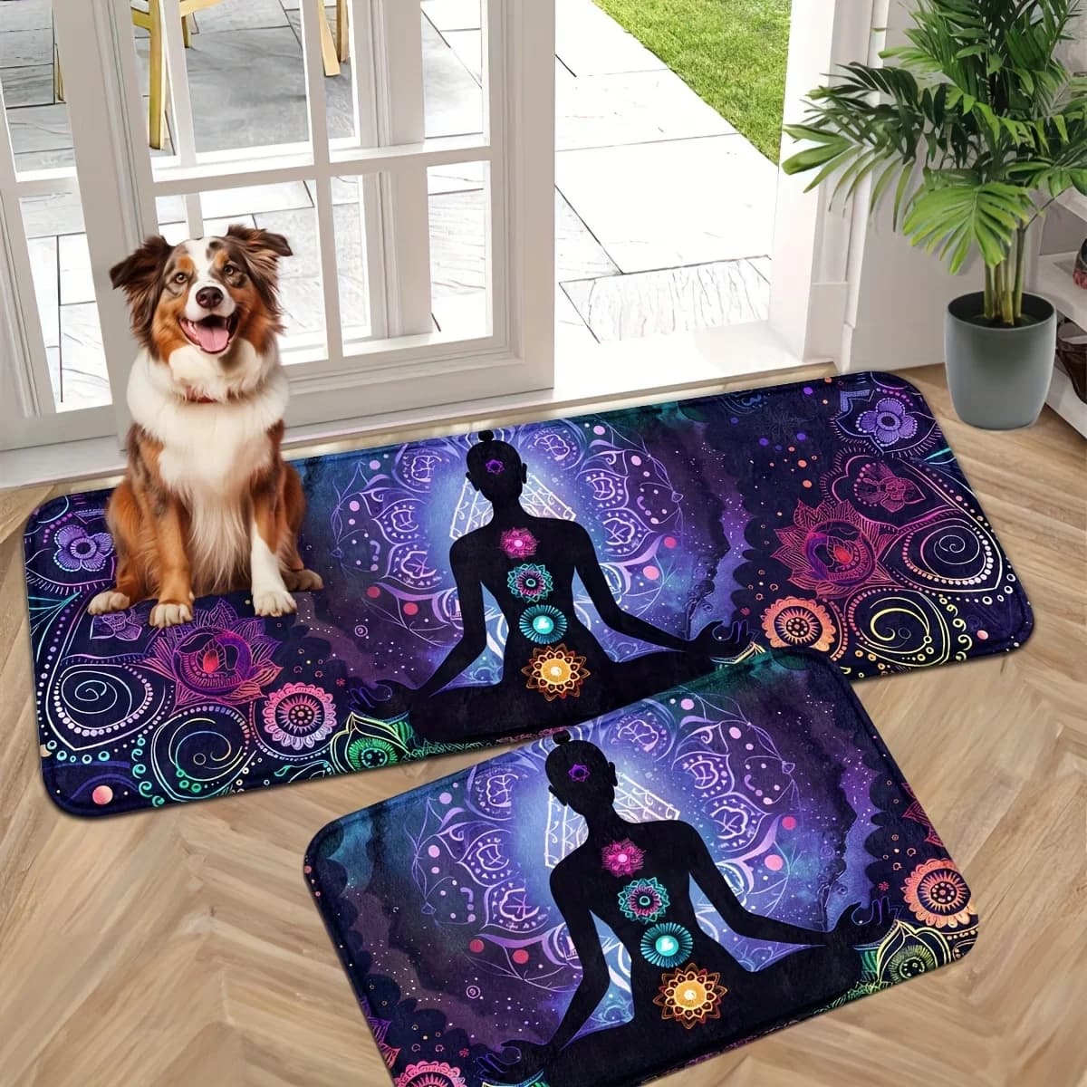 Tappetino da Cucina Chakra Yoga - Tappeto Antiscivolo Lavabile, Stampa 7 Chakra per Meditazione e Decorazione Spirituale della Casa