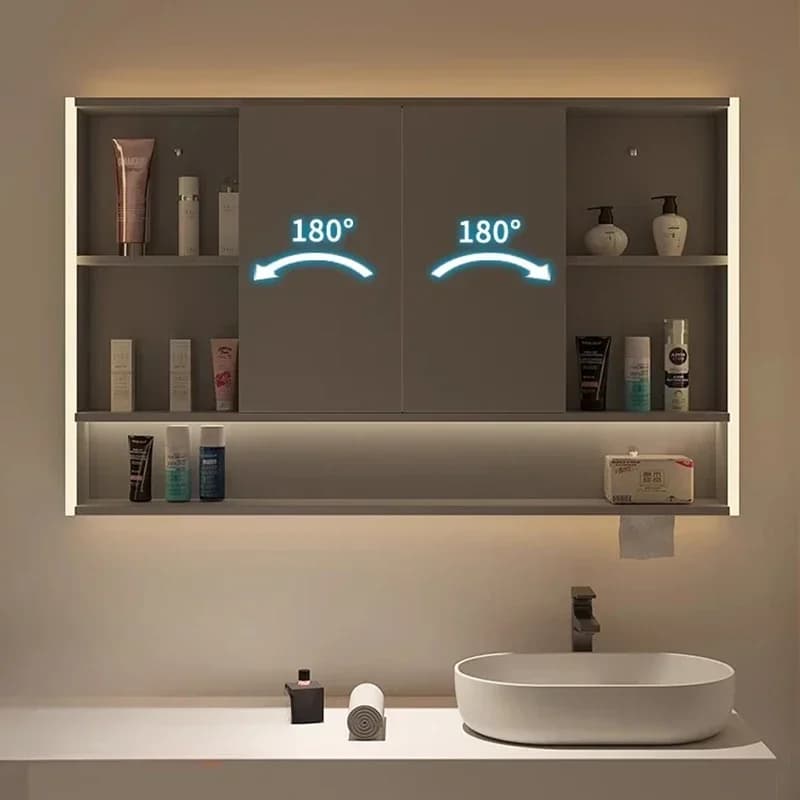 Armadietti a specchio intelligenti in stile europeo Armadio portaoggetti Vanity Armadi da bagno Mobili caldi e confortevoli Muebles Bano FYBC