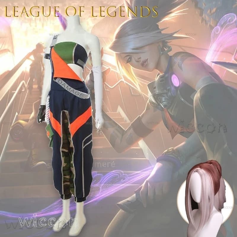 Gioco LOL True Damage Akali Costume Cosplay Tema musicale Gioco anime Abito femminile Festa di Halloween Gioco di Natale Ruolo