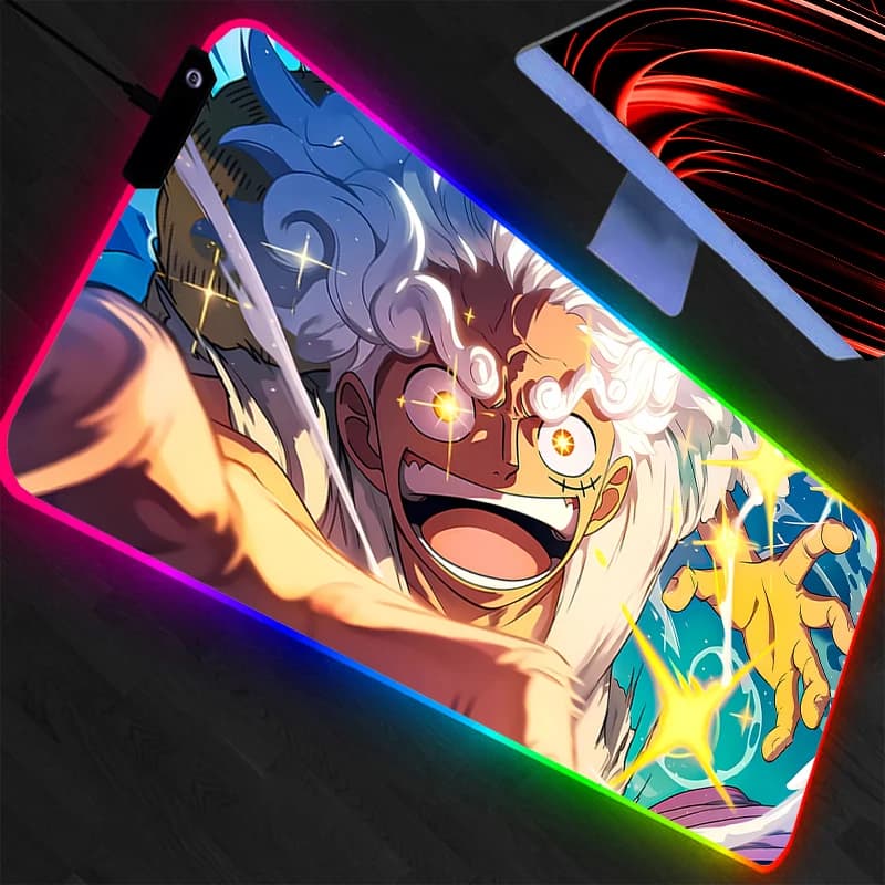 RGB One Piece mouse mat, anime game accessories, LED keyboard mat, gamer desk mat, backlit mouse mat, durable mouse mats