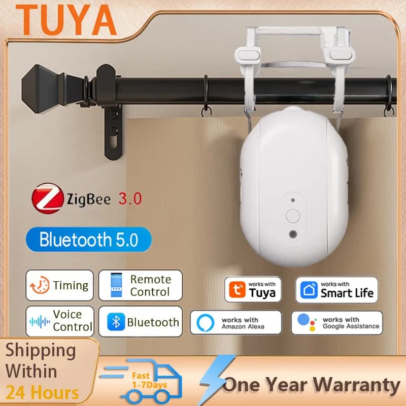Robot per Tende Intelligente Tuya Zigbee/Bluetooth, Driver per Tende Smart Zigbee, Controllo Vocale App Tuya/Siri Alexa