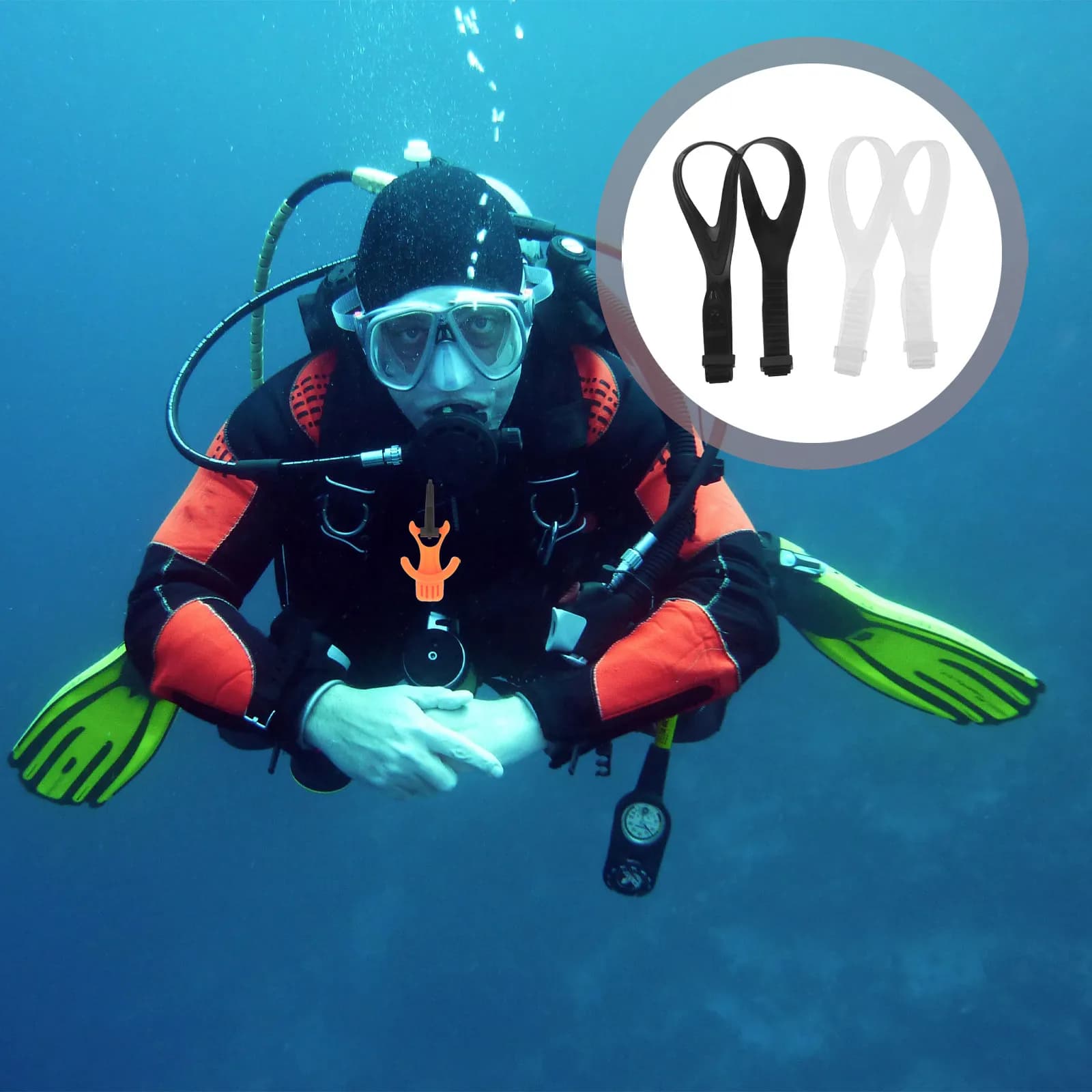 2pcs Silicone Diving Mask Strap Swim Goggles Head Band Strap Adjustable Anti-Slip Scuba Strap For Snorkeling Freediving Swimming