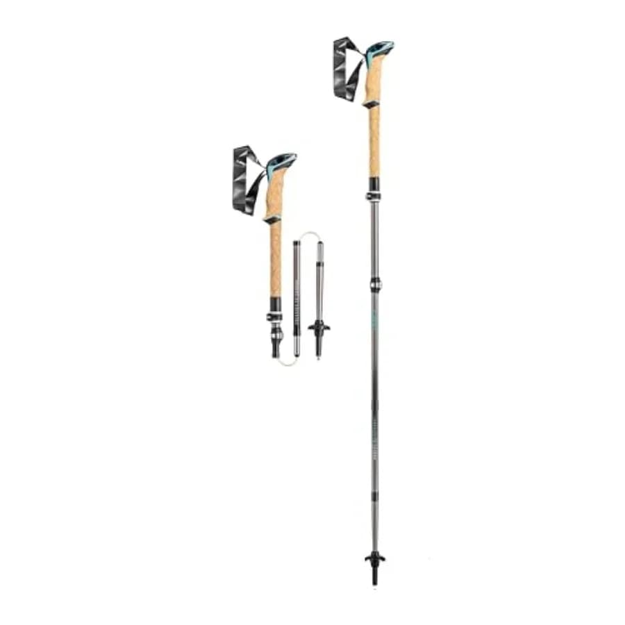 Bastoncini da Trekking Cressida FX in Carbonio Pieghevoli e Leggeri per Escursionismo in Nero con Costruzione in Fibra di Carbonio Resistente