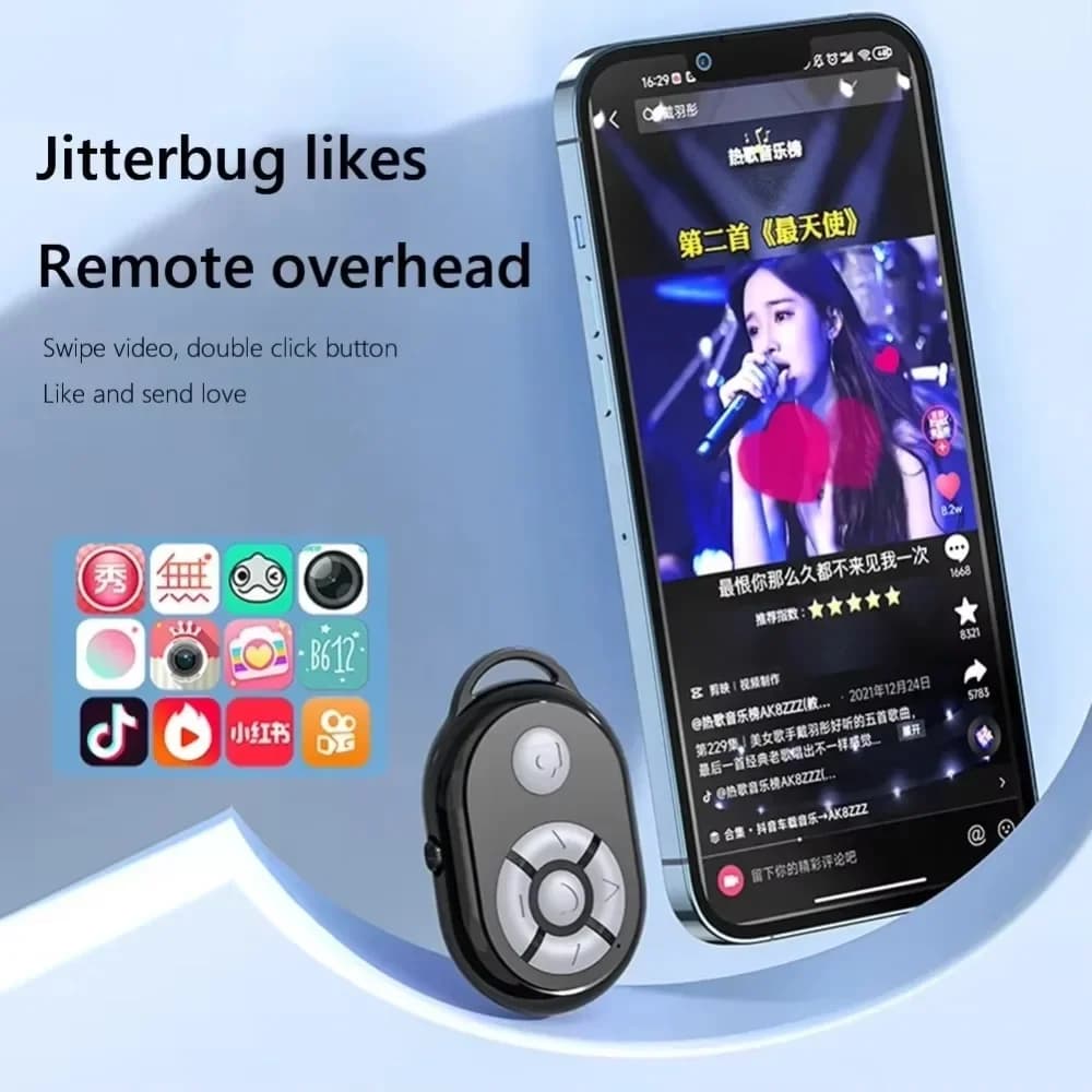 Universale per TikTok iPhone Xiaomi Redmi Samsung Telefono cellulare Selfie Stick Controller per fotocamera con telecomando Bluetooth
