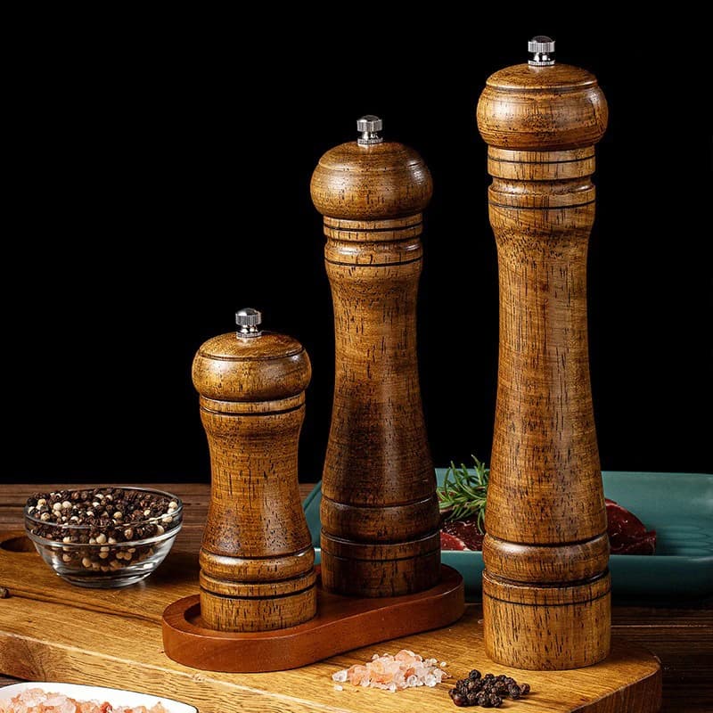5/8/10 Inches Salt Pepper Mills with Adjustable Ceramic Manual Pepper Grinder Handheld Spice Grinder Kitchen Tools YMQ003