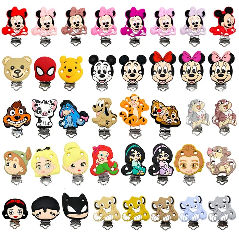 3/5/10pc Cartoon Silicone Pacifier Clips For DIY Jewelry Accessories