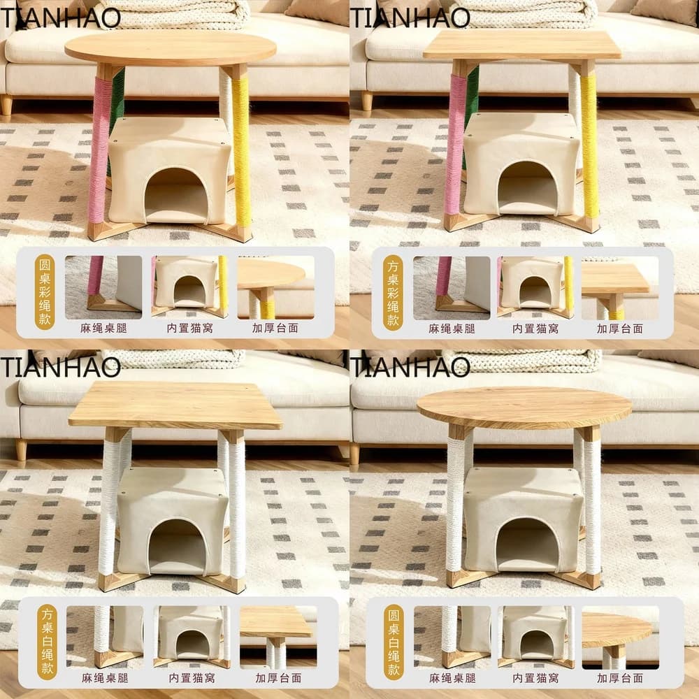 Multifunctional Cat Tree Sofa Side Table for Small Spaces Indoor Cat Climbing Tower Pet Friendly Furniture for Cats and