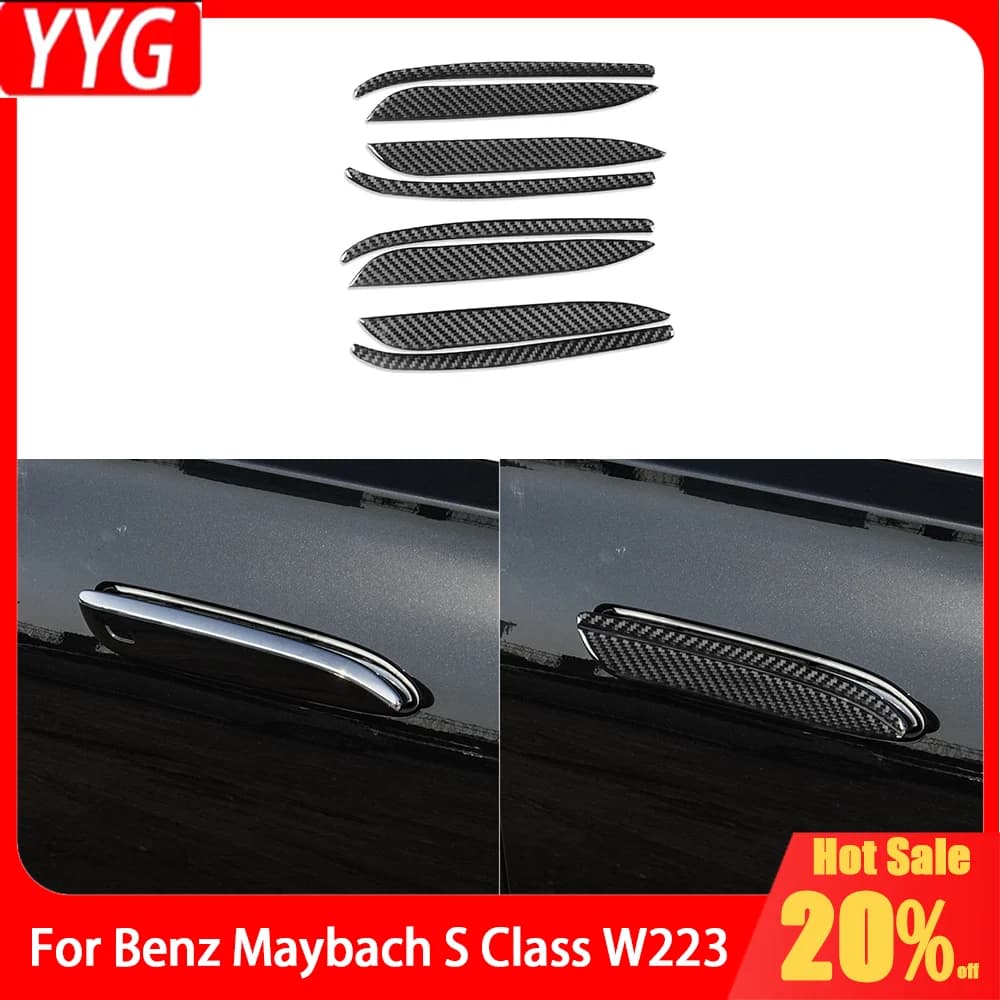 External handle for carbon fiber door Decalcomanie extractor panel Car accessories External cover Trim Wall decal for Benz Maybach Class S W223 21+