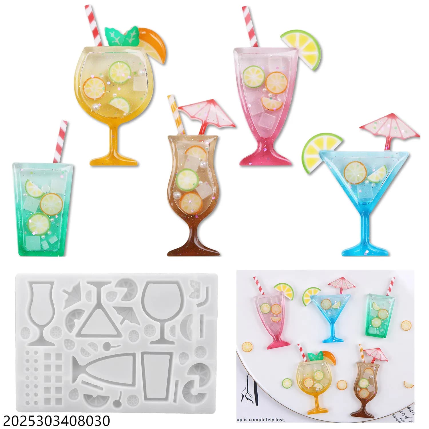 Stampo in silicone con ciondolo Shaker fai da te per bevande cocktail, ciondolo, portachiavi e gioielli - Resina UV e artigianato epossidico con mini riempitivo fai da te