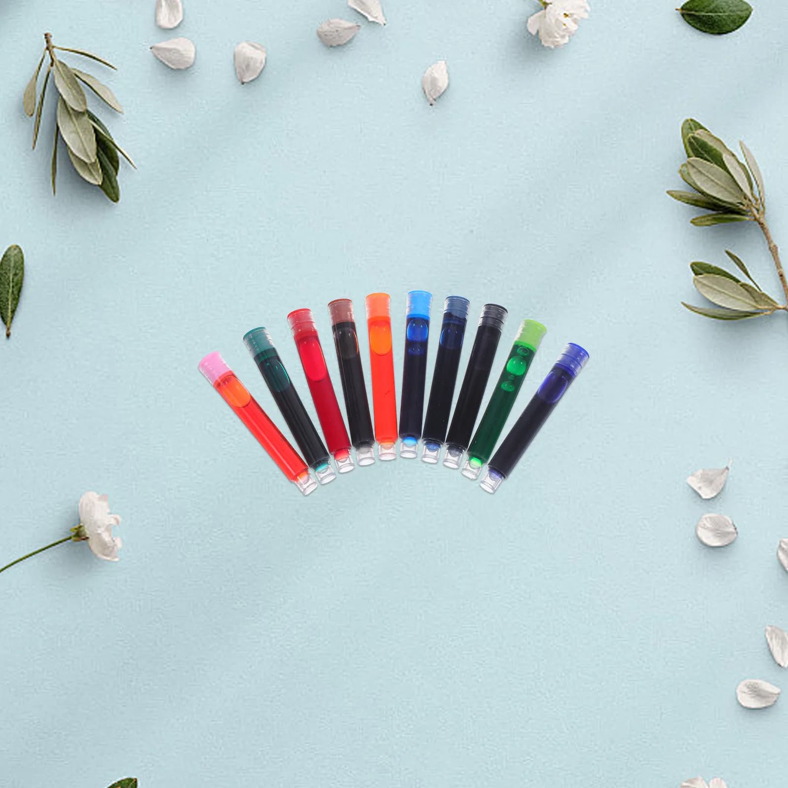 10 Boxes Replaceable Fountain Pen Ink Cartridges Easy Refill Smooth Writing Ink for Classroom School Supplies Office Fountain