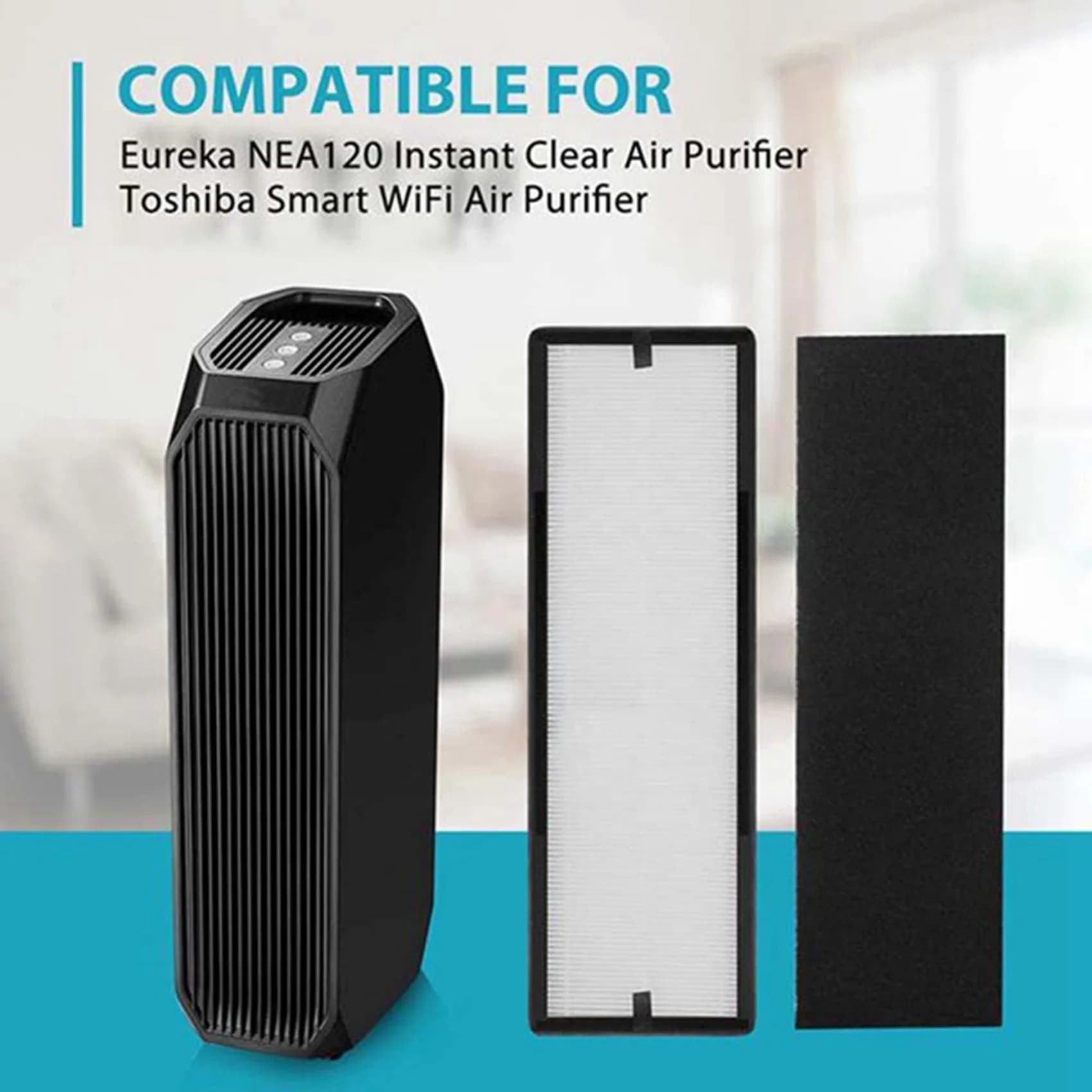 A07R 1 NEA-F1 True HEPA Sostituisci filtri + 4 filtri a carbone attivo NEA-C1, per Eureka NEA120 e Toshiba Smart WiFi CAF-W36USW