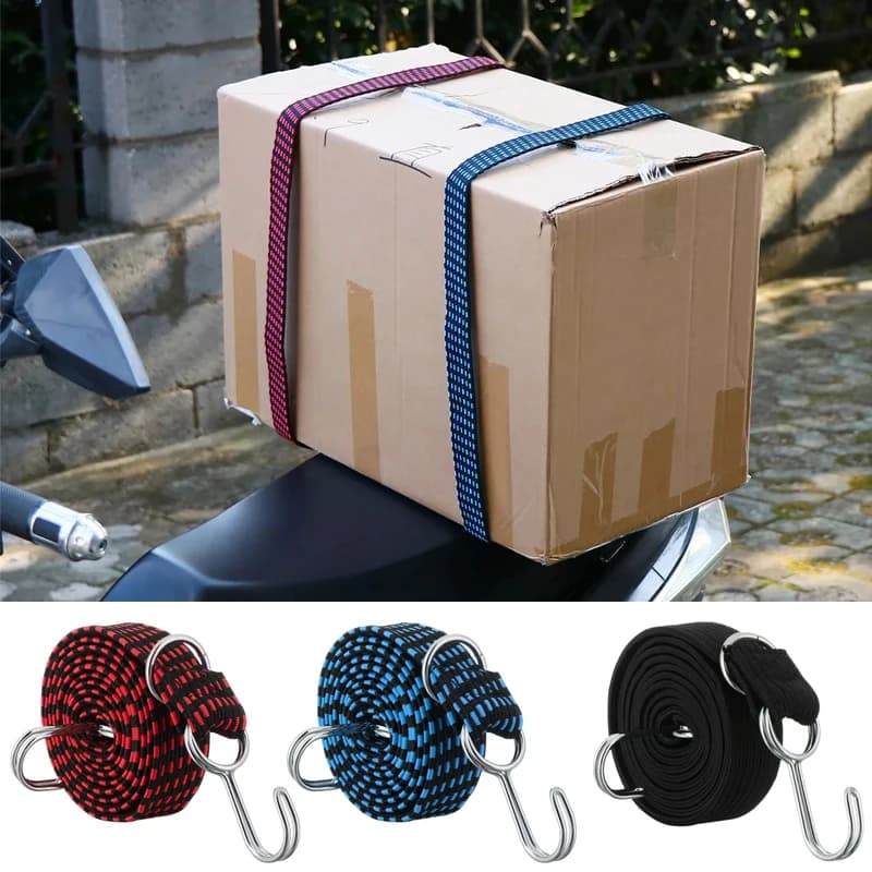 2m Rear Seat for Motorcycle Box Strip Elastic Corda Motorcycle Helmet Fixed Corda Elasticity Fixed Racing Electric Bike Items Luggage Belt