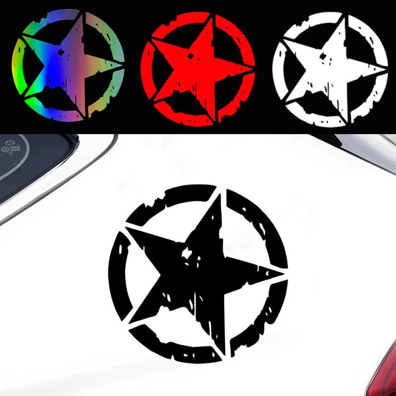 12*12 cm Stelle a Cinque Punte Adesivi Per Auto Riflettente Decorazione Automotive per Caschi Da Moto Tappo Del Serbatoio Del Carburante Tronco Paraurti 1PC
