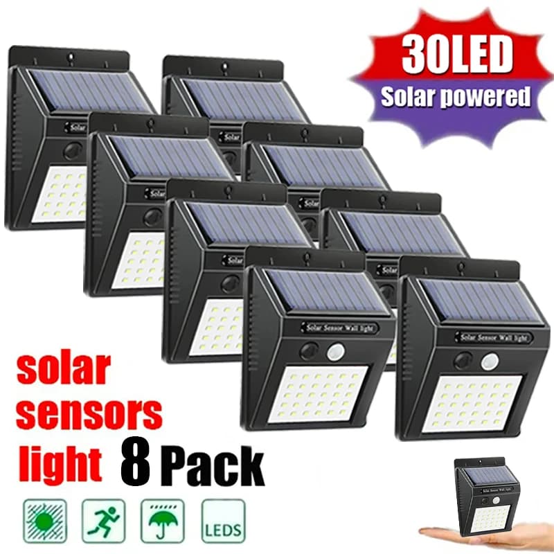 6/30 LED Solar Light Motion Sensor PIR Wall Lamp Solar Outdoor Lamp Raincoat Solar Energy Solar Light Street Light Garden Decoration