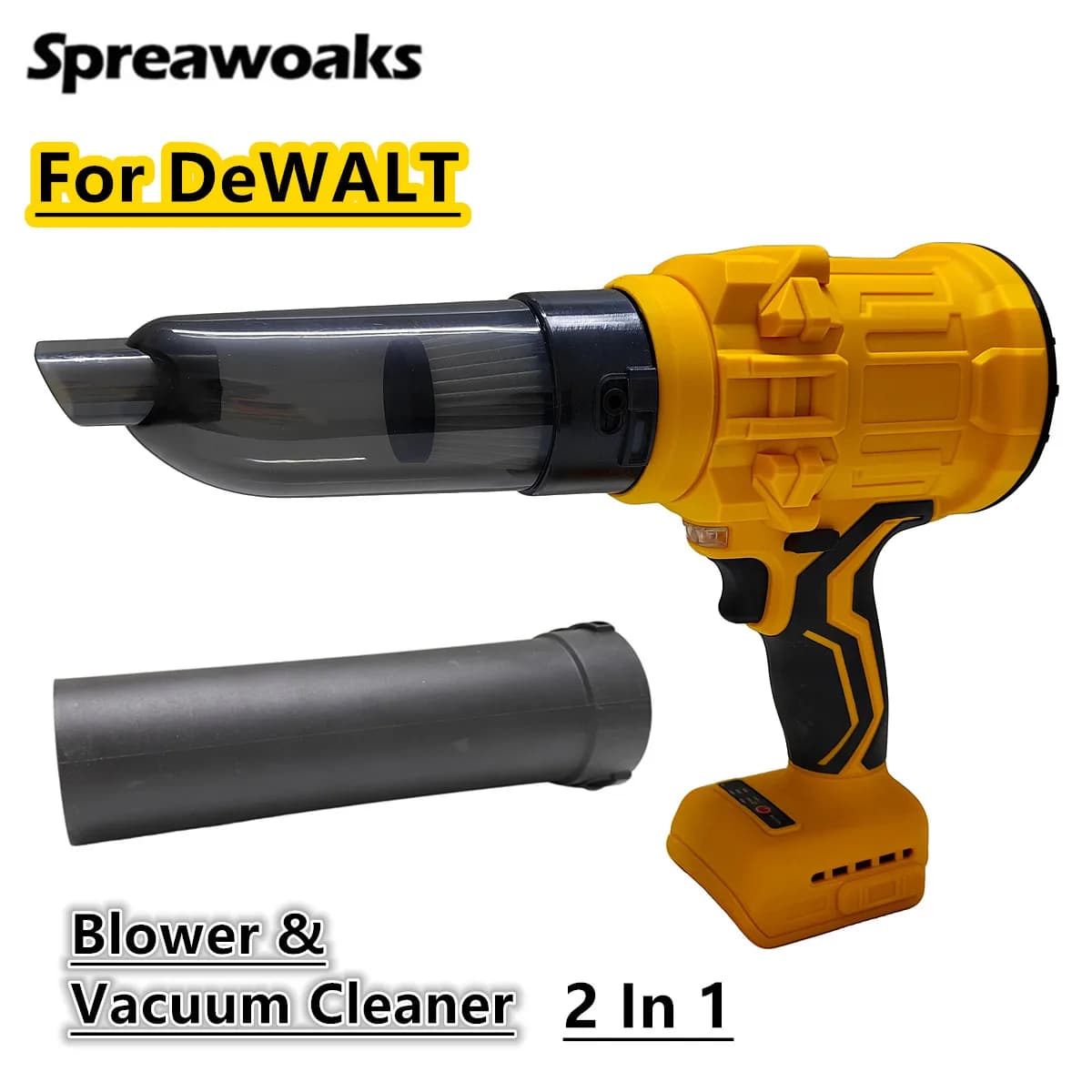 Aspirapolvere elettrico 2 in 1 e soffiatore d'aria senza spazzole, ad alta potenza, per auto e casa, senza fili, compatibile con batteria DEWALT 20V