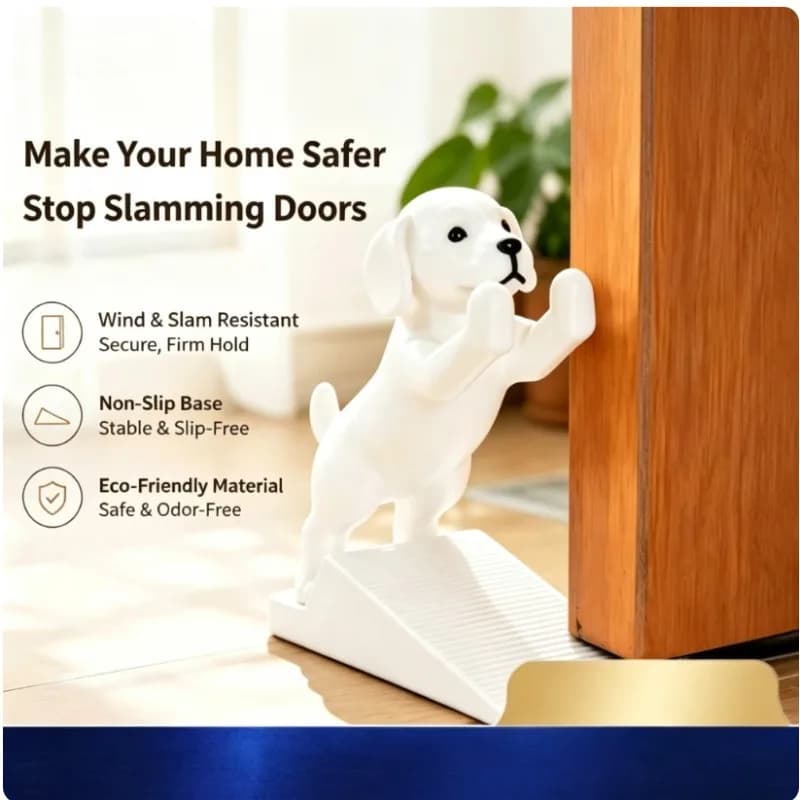 Cute 3D Puppy Door Stopper Non Slip Wind Resistant Door Holder Eco Resin Decorative Door Stop Home Floor Door Security Protector