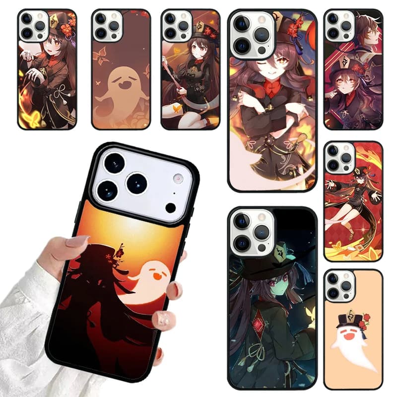Genshin Impact Hu Tao Ghost Phone Case For iPhone 17 16 15 14 13 12 11 Pro Max 17air Shockproof Cover Fundas