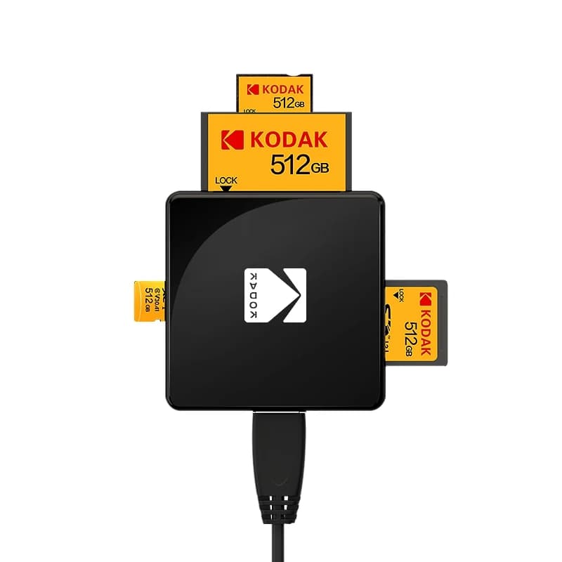 Llano Memory Card Reader 4in1 USB 2.0 and USB-C to SD Micro SD MS CF Card Reader Adapter