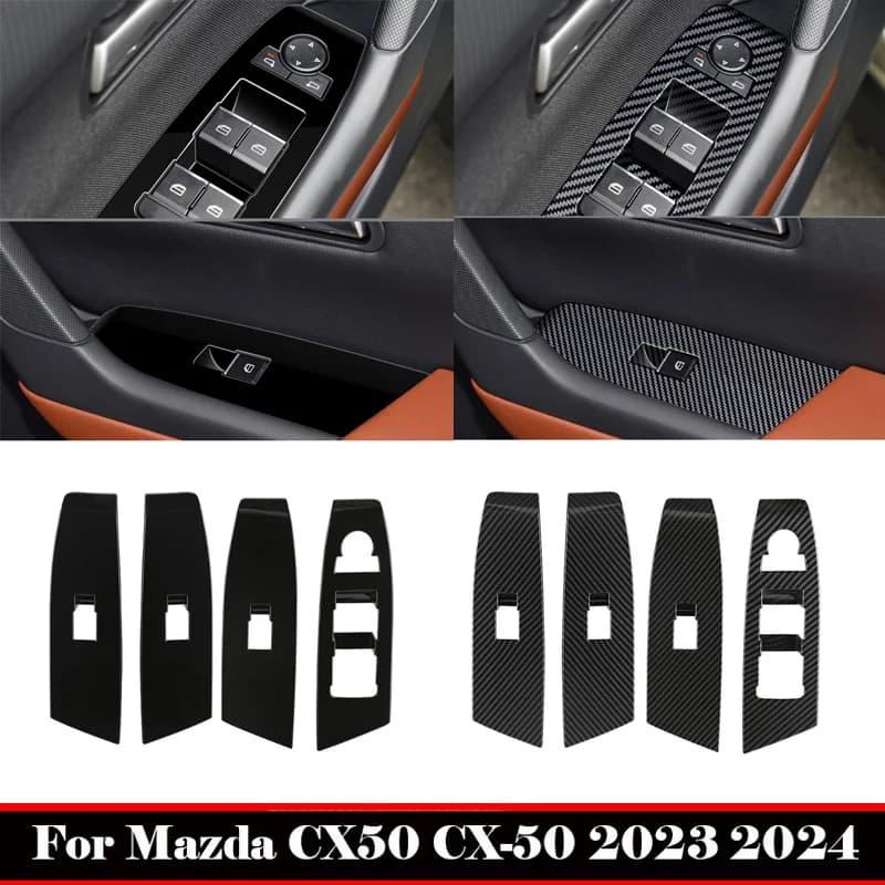 Per Mazda CX-50 CX 50 2023 2024 ABS Interno Auto Porta Bracciolo Finestra Ascensore Pulsante Interruttore di Copertura Pannello di Controllo In Vetro di Copertura Accessori