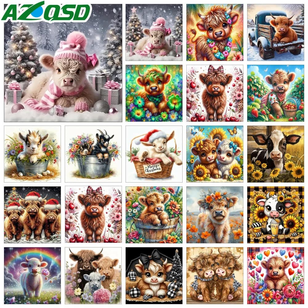 AZQSD pittura diamante animale fantasia decorazioni per la casa tigre Panda ricamo gatto tartaruga punto croce vestito 30x30cm trapano rotondo