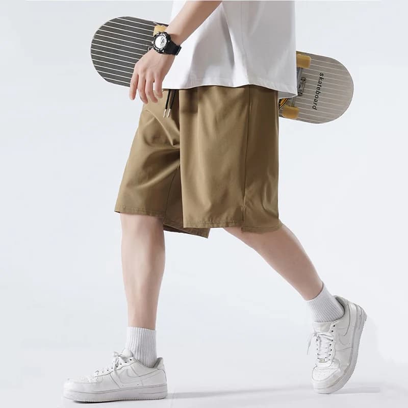 Pantaloncini Estivi da Uomo 2026 in Seta Ghiaccio ad Asciugatura Rapida, Elasticizzati, Taglie Forti, Leggeri e Traspiranti, Casual