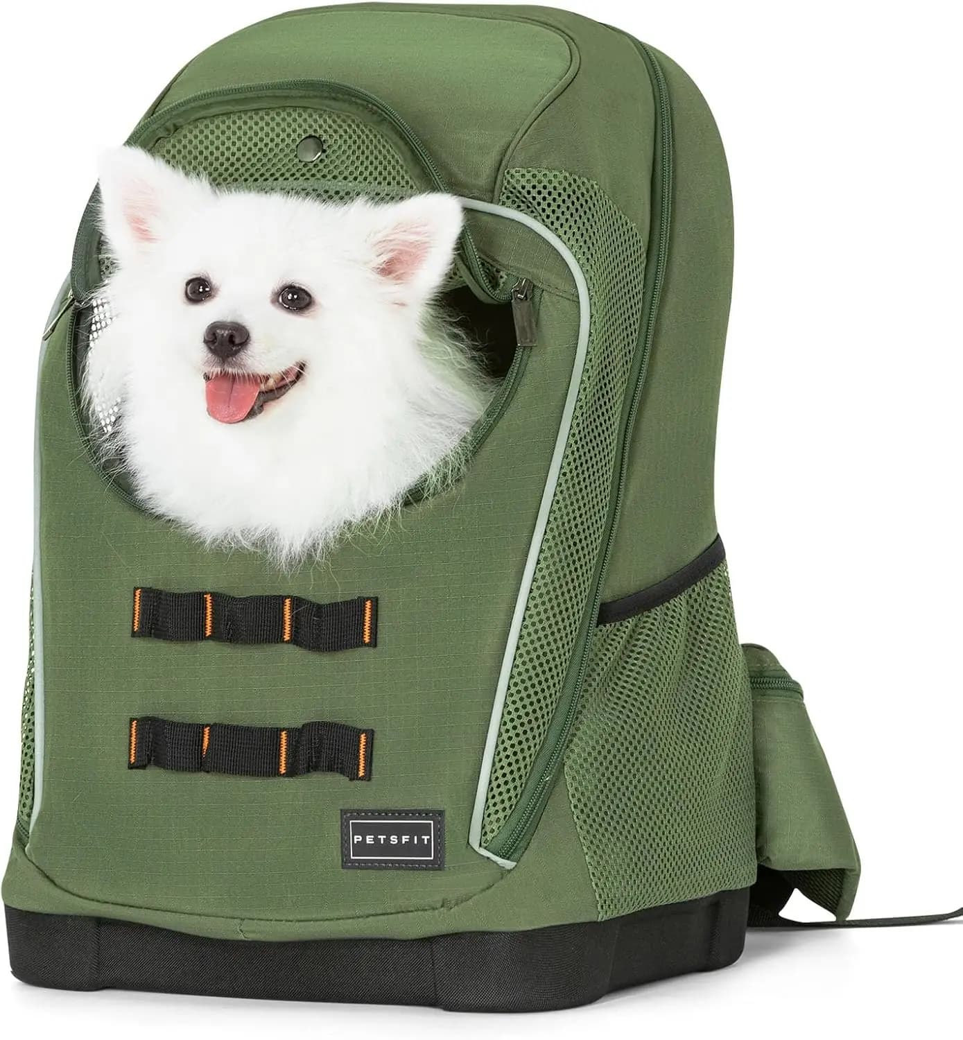Pet Dog Carrier Backpack with Weight Reduction, Large Ventilation for Travel Hiking Camping, Small Medium Dogs Cats, Green