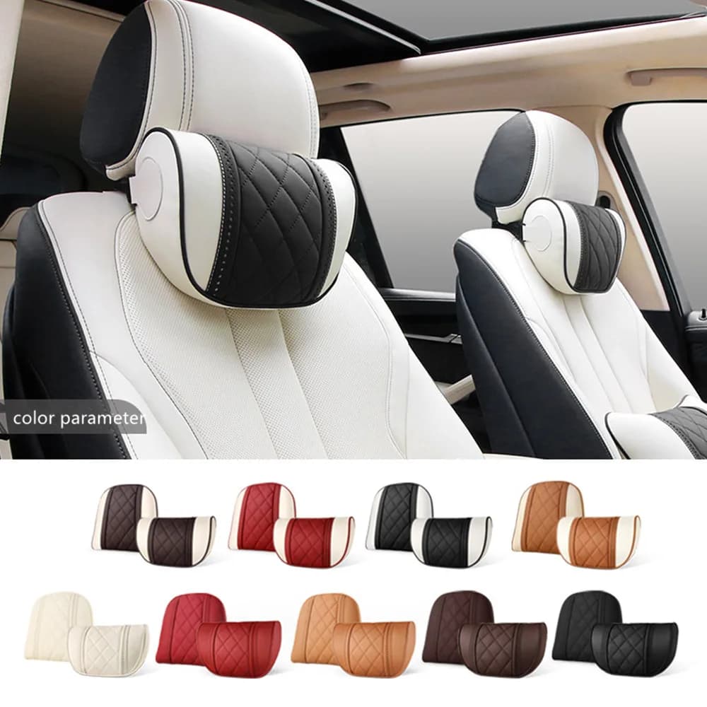 Cuscino per il collo dell'auto in pelle NAPPA per Mercedes-Maybach Classe S Poggiatesta Cuscino di supporto per sedile posteriore da viaggio per auto Accessori interni