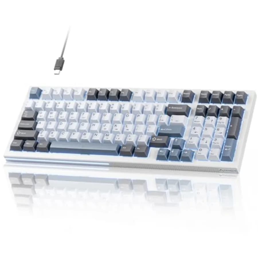 Tastiera Meccanica da Gaming K98SE, 98 Tasti Retroilluminati a LED, Tastiera Programmabile, Tastiera per Computer Cablata al 96% con Doppia Cancellazione del Suono