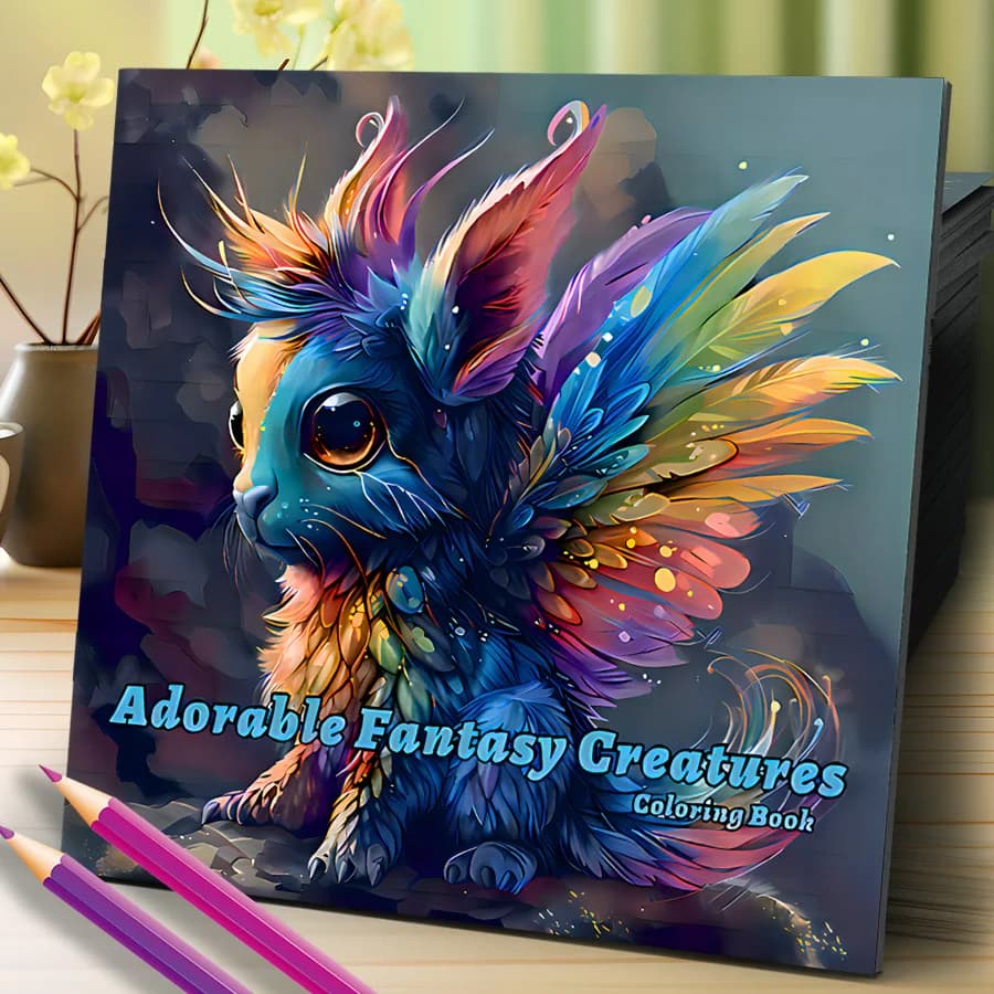 20 Page Adorable Fantasy Creatures Coloring Book For Adults And Teens Featuring Cartoon Cute Creatures Graffiti Painting Drawing