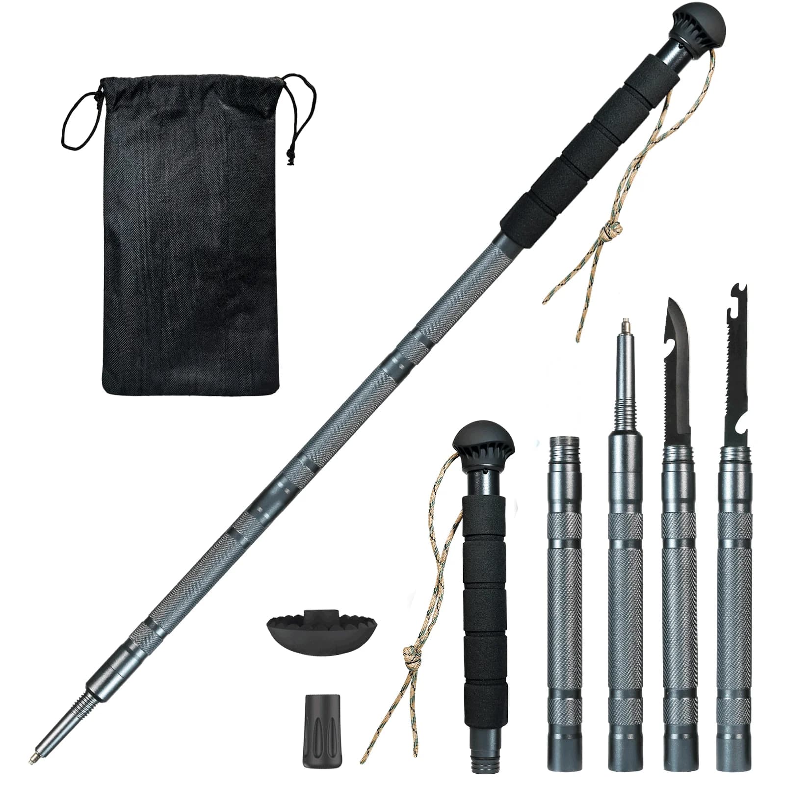 Trekking sticks Multifunctional aluminum walking poles Ultra-light Folding for outdoor camping trekking stick Adjustable hiking stick