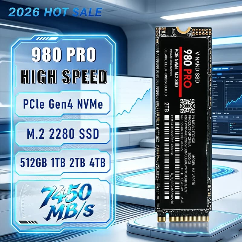 up to 7450MB/s Speed 2026 HOT SALE 980 PRO 512TB-4TB NEW PCle 4.0 NVMe M.2 SSD Ideal for Gaming Laptops & Desktops
