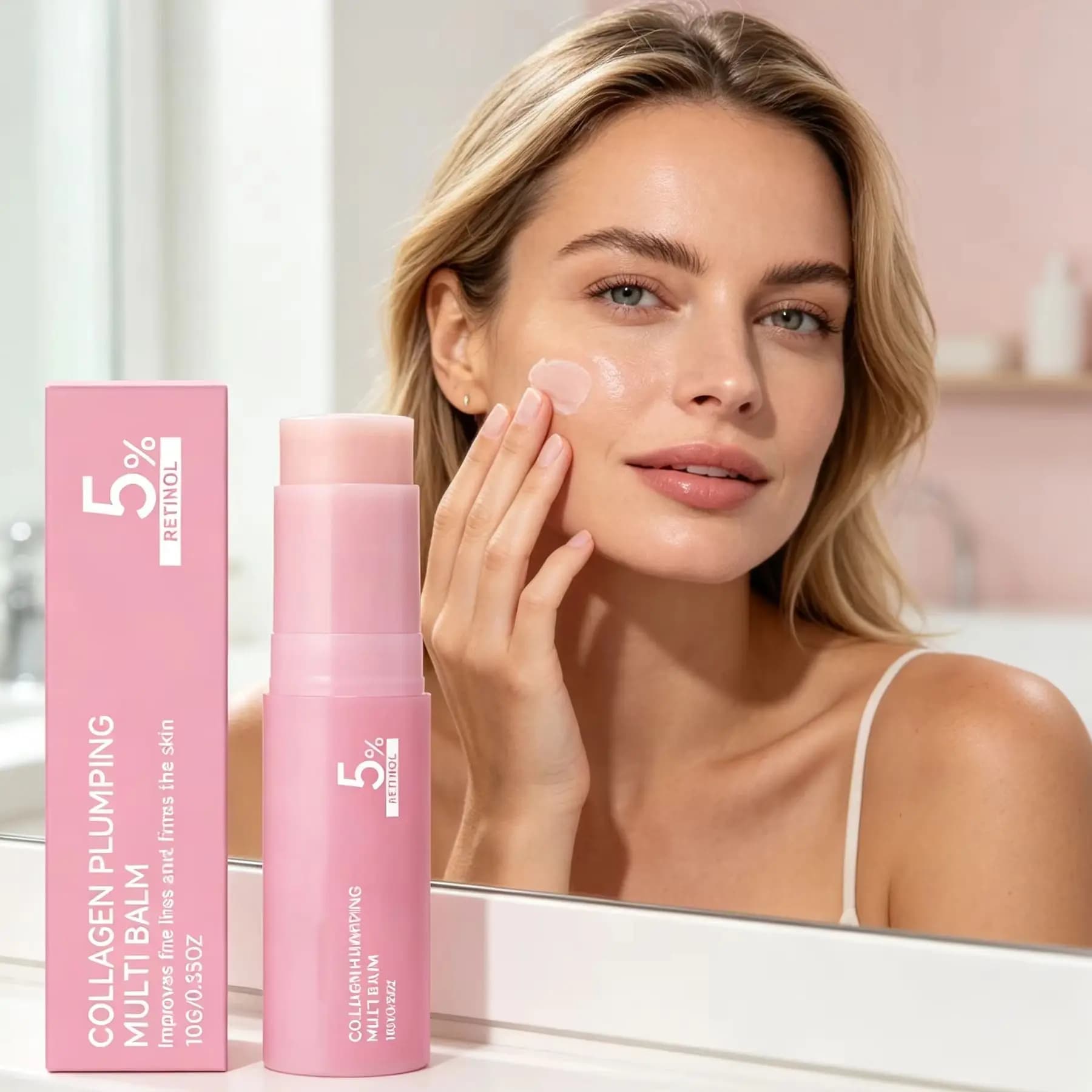 Collagen Plumping Multi Balm 5% Retinol Fade Fine Line Smooth Skin Firming Moisturizing Facial Lifting Wrinkle Cream Stick 10g