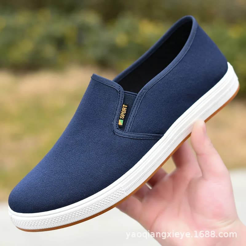 Men Lightweight Slip On Canvas Sneakers Vulcanized Casual Flat Shoes Free Shipping