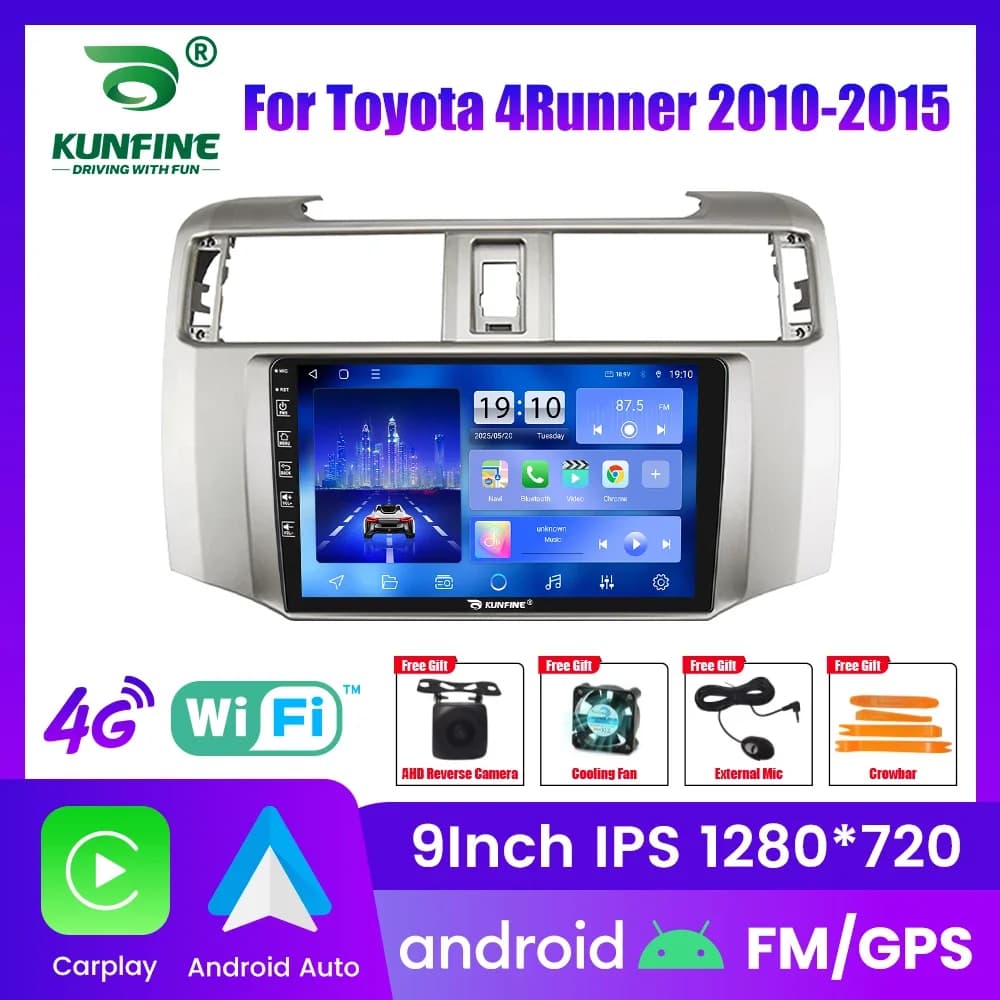 10.33 "Android Autoradio Per Toyota 4Runner 2010-2015 Navigazione GPS Lettore Video Multimediale Carplay Android Auto Stereo BT FM