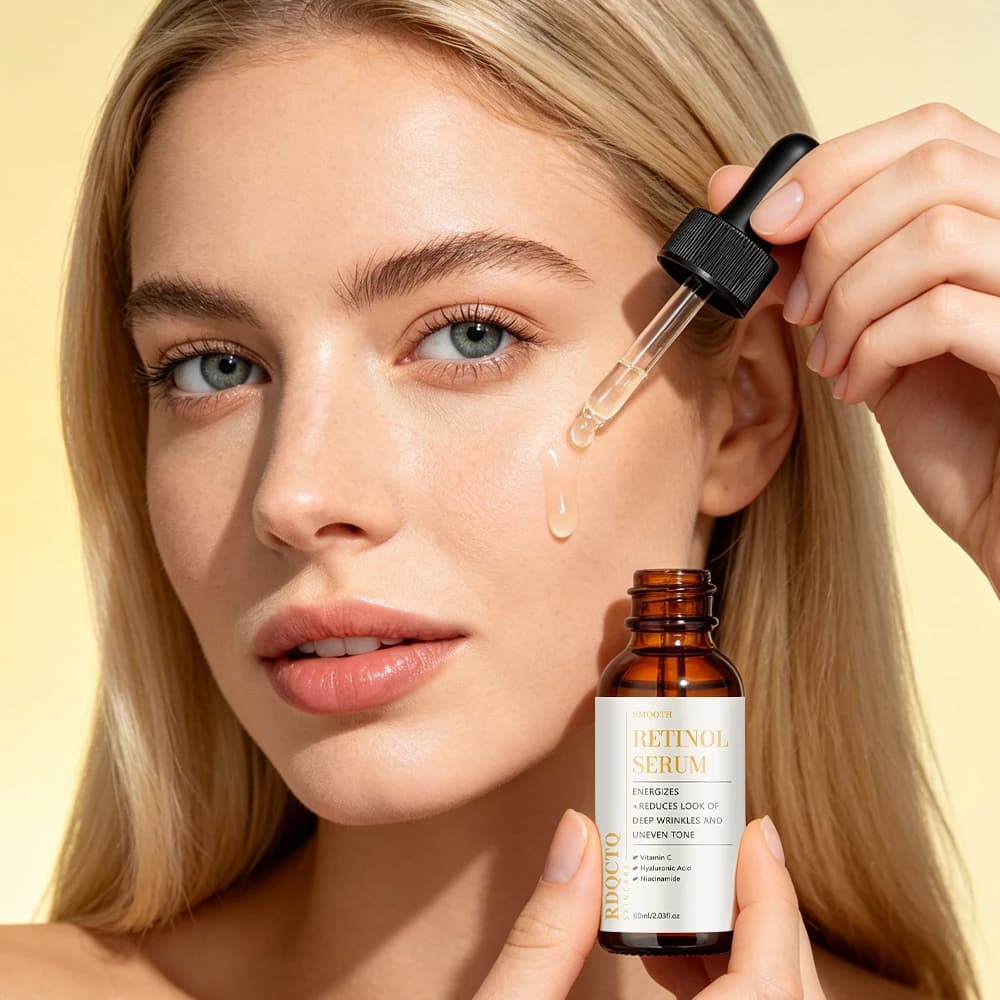 Retinol Facial Serum | Vitamin C, Hyaluronic Acid, Niacinamide Infused | Smooth Texture, Daily Skincare Treatment for All Skin T