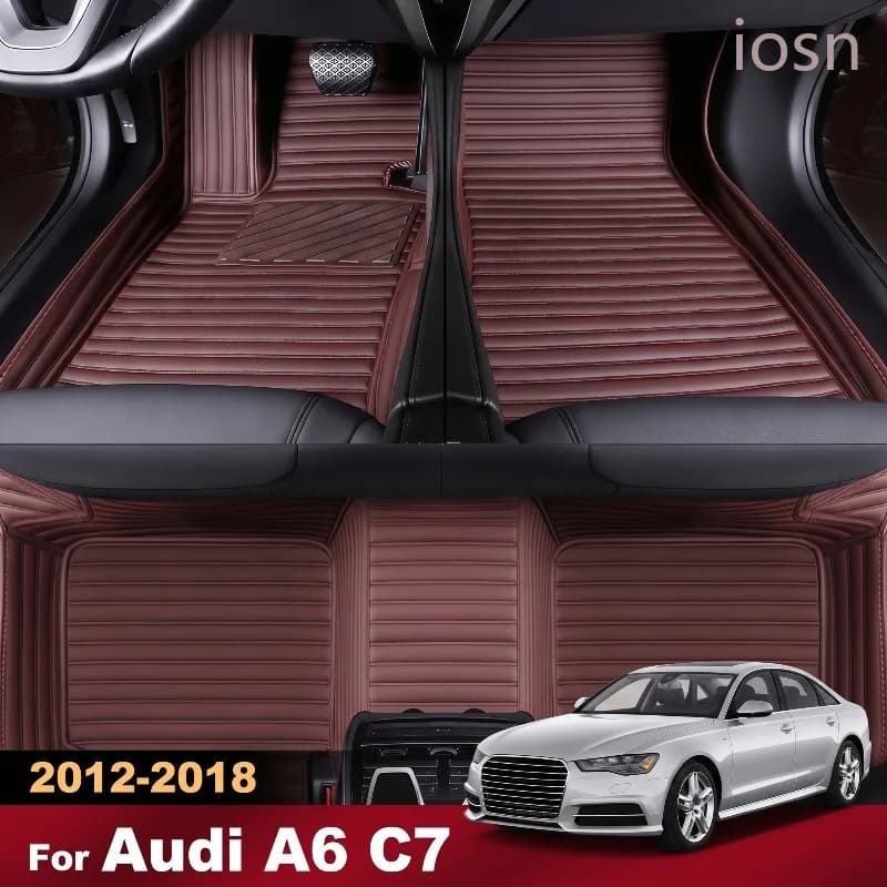 Custom 3D Car Floor Mats for Audi A6 C7 2012-2018 All Weather Waterproof Full Coverage Auto Interior Accessories Carpet Rugs