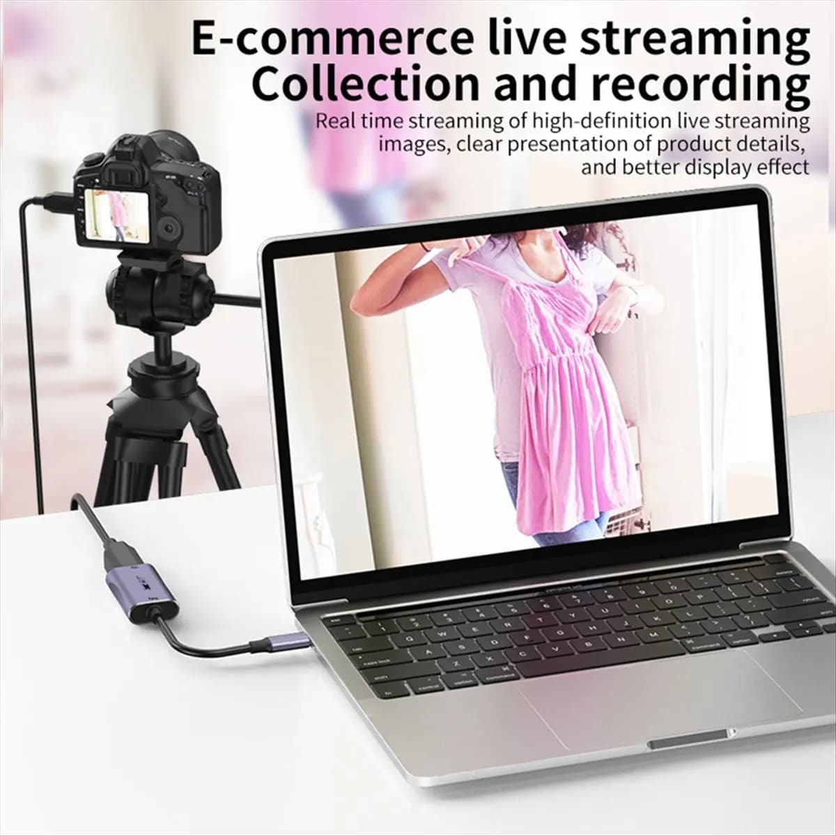 (A32M) Cavo Adattatore MINI a HDMI-Compatibile per Telefono, Tablet, Proiettore, Videocamera, Scheda di Acquisizione Video 4K per Vlog, Filmmaker, DSLR