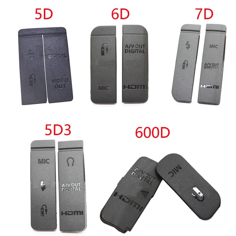 1set USB DC IN/VIDEO OUT copertura inferiore della porta IN gomma per fotocamera Canon EOS 5D 6D 7D Mark II / 5 d2/5 d3 600D 70D