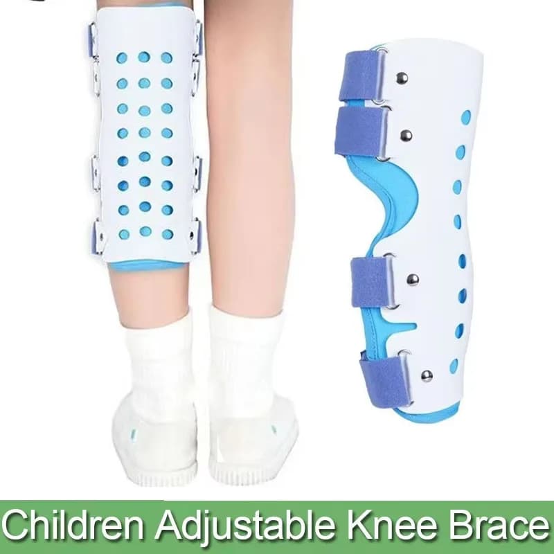 1 pz medico per bambini post-op ginocchiera-supporto immobilizzatore per ginocchio regolabile-per frattura rotulea dell'arto inferiore/lessione del menisco