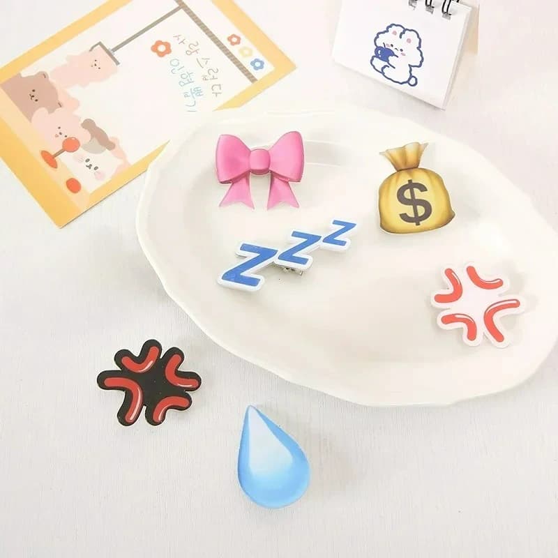 Kawaii Hair Clips for Women and Girls, Accessories for Fixing Sliding Hairs, Cute Fa-da-Te Accessories for Daily Use and Costume Party
