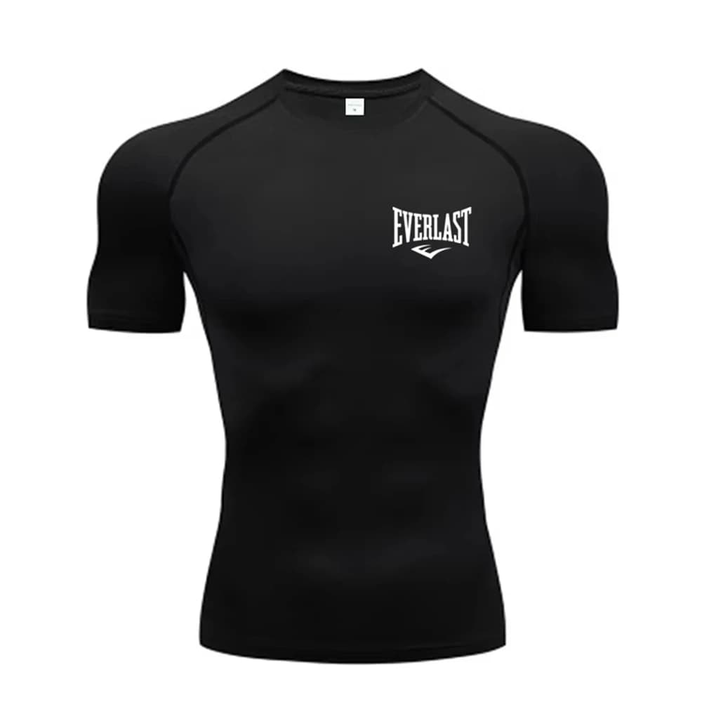 Summer Compression Sweatshirt Short Sleeve Men's Fitness Printed T-Shirt Running Quick-Dry Top Gym Workout Bodybuilding T-Shirt