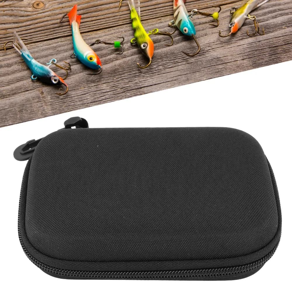 Organizer per Esche da Pesca in EVA 16*11.5*4cm, Borsa Porta Esche a Doppio Lato, Custodia Nera per Attrezzatura da Pesca