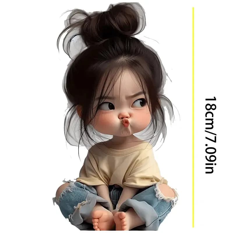 Waterproof Removable Vinyl Decals 1PC Cute Sassy Girl Stickers Fit Car Truck Moto Laptop Water Bottle Phone Wall DIY Ornament