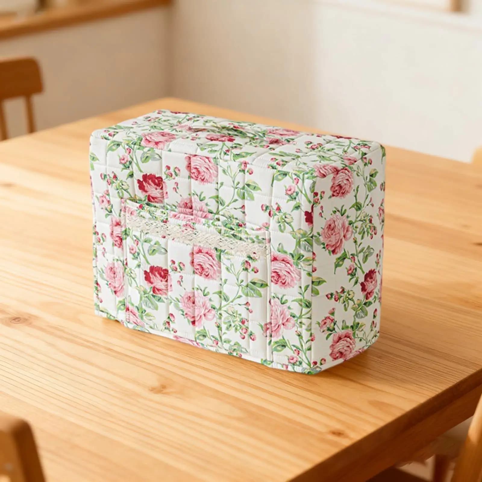 Copertine per macchine da cucire Borsa antipolvere con stampa floreale con manico e tasca protettiva per macchina da cucire per lavanderia da viaggio Fai da te