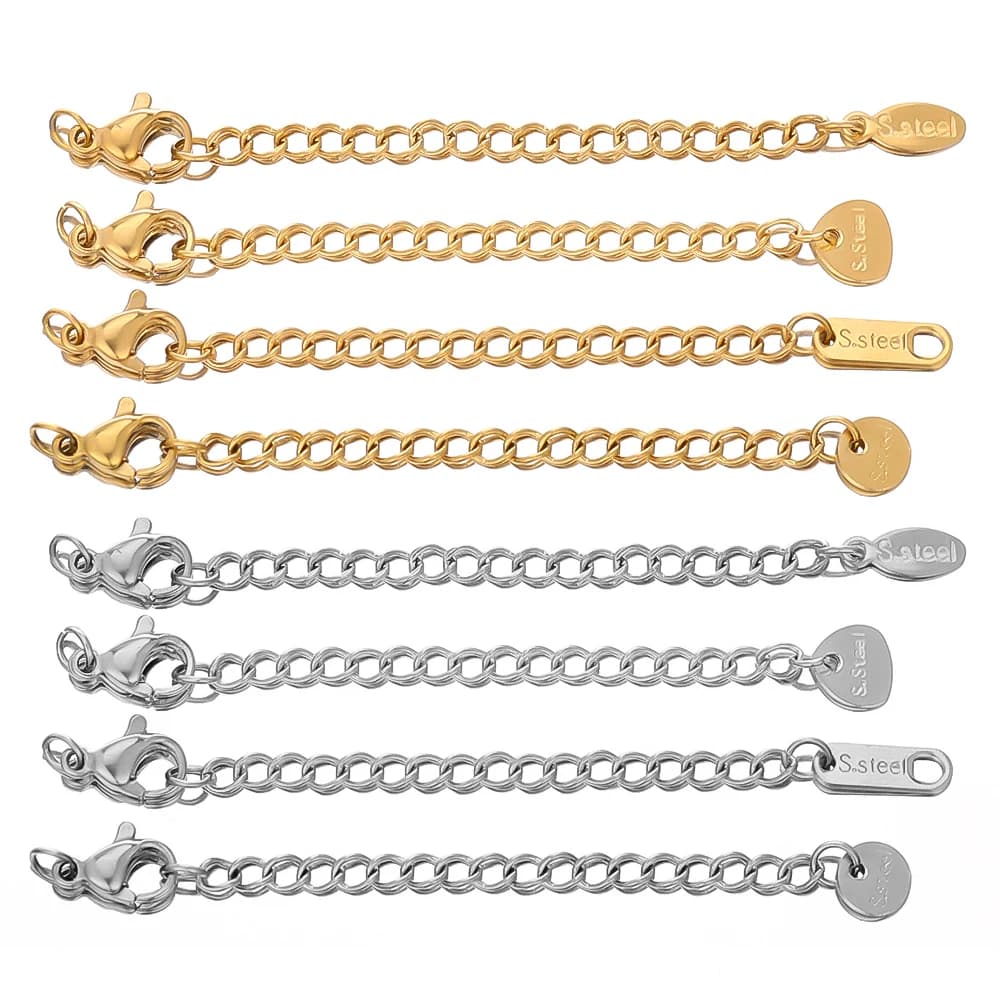 10 pezzi di estensione in acciaio inossidabile catene a coda di aragosta estese fermagli connettori collana fai da te creazione di gioielli accessori forniture