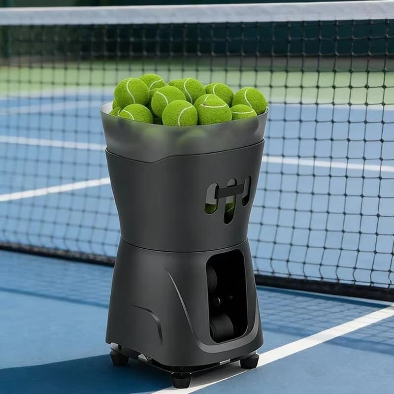 Macchina Lanciapalle da Tennis Leggera PT Minipro, Portatile, Nera e Bianca, con Batteria per Allenamento Indoor e Outdoor