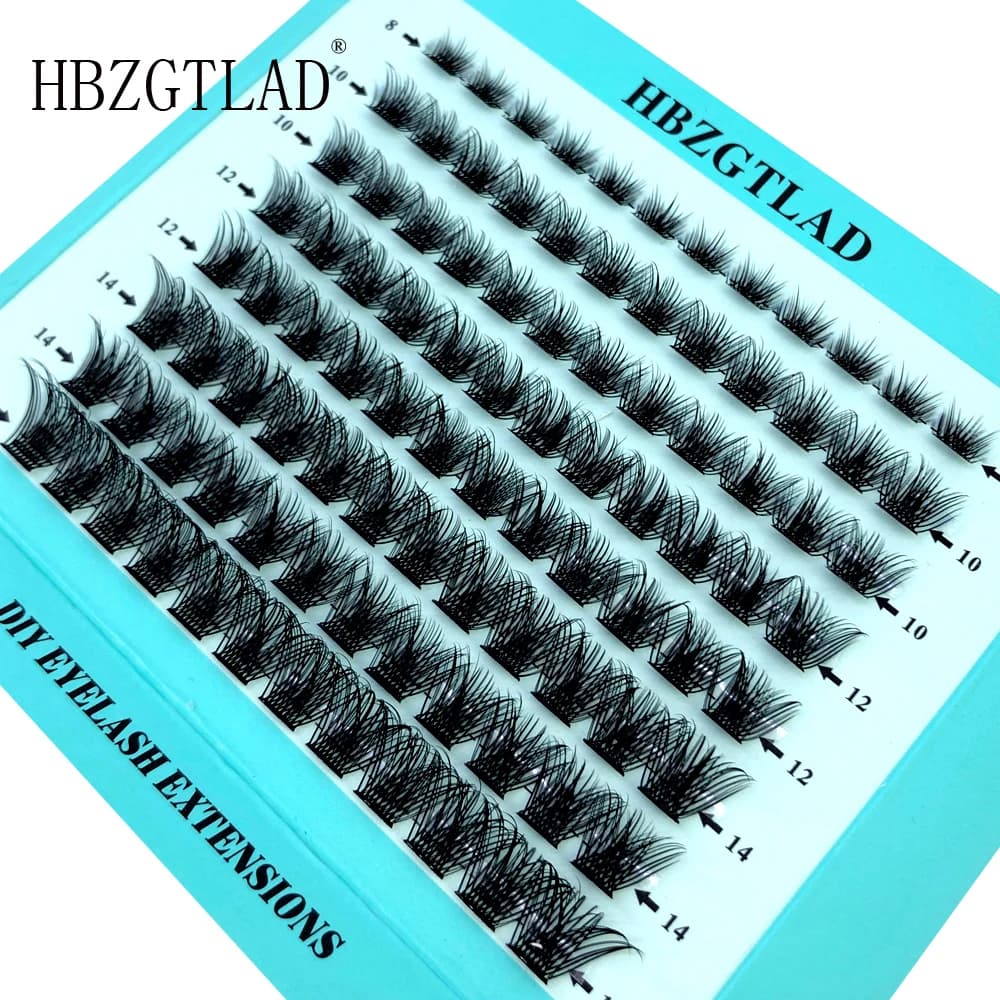 HBZGTLAD Nuovi grappoli per ciglia segmentate D Curl Mix Lunghezza Estensioni ciglia naturali fai da te Ciglia individuali Cluster Fai da te a casa