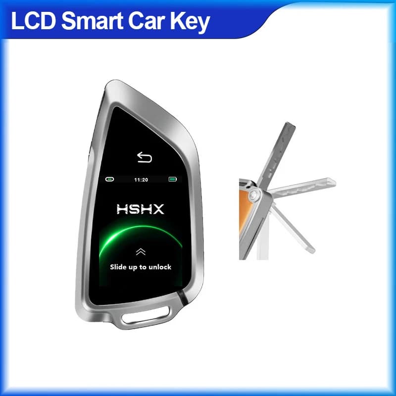 Chiave Auto Intelligente LCD Multilingue con Chiave di Scorta Meccanica per Blocco e Sblocco Auto